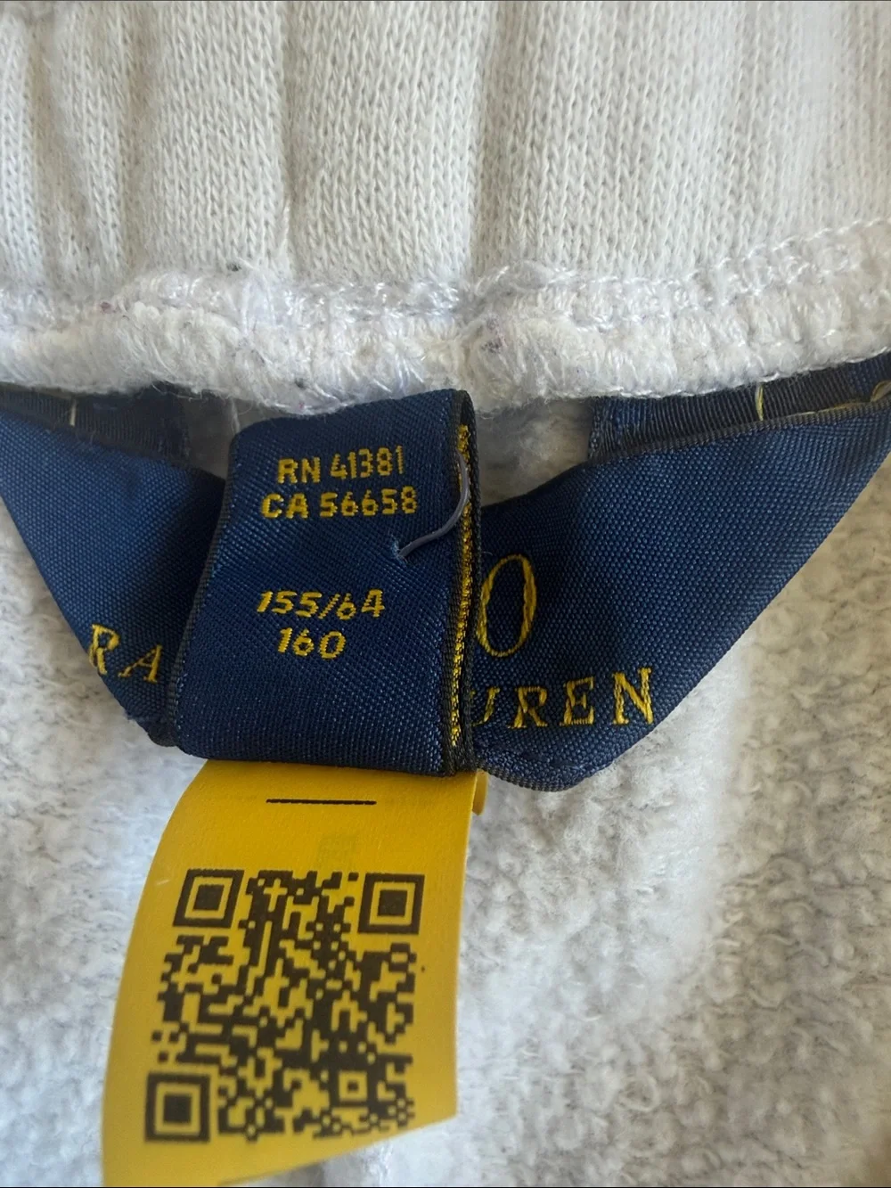 Polo Ralph Lauren White Terry Shorts Multicolor Pony Logo Kids XL 16
